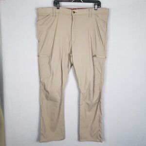 Wrangler Men's 44x30 Stretch Waist Cargo Pants Beige Nylon Gorpcore Utility Hike